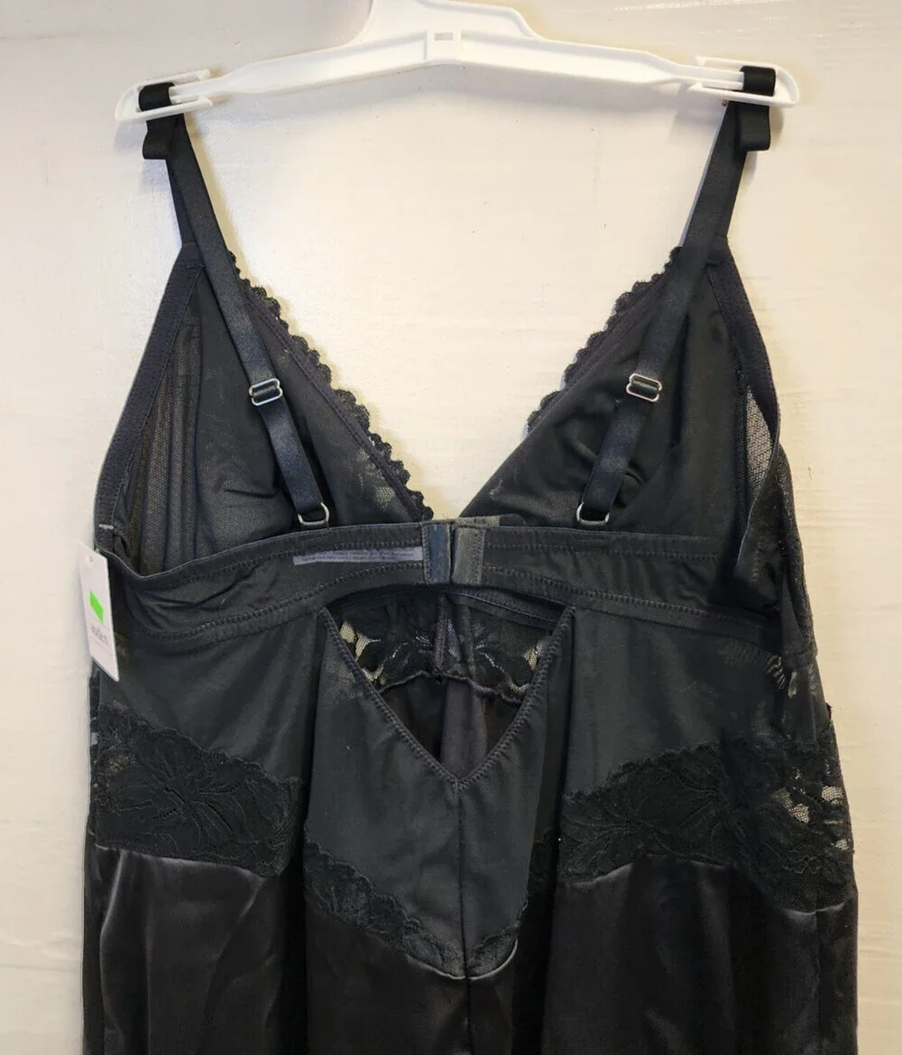 New Auden Women's Black Sexy Lingerie Sleep Dress Pajamas Adjustable Size L